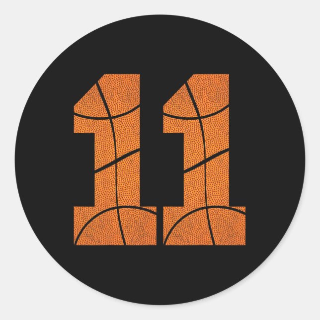 11th Birthday Bysketbyll Boys Kids  Classic Round Sticker (Front)