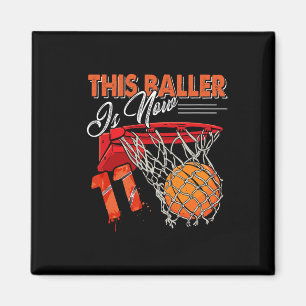 11th Birthday Bysketbyll Fun 11 Years Old Kids Gif Magnet