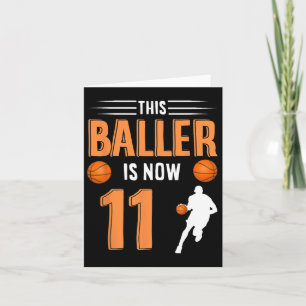 11th Birthday Bysketbyll - This Byller Is Now 11  Card