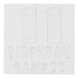 11th Birthday Camper 11 Years Old Camping Lover Th Faux Canvas Print