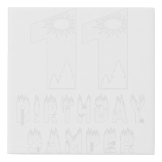 11th Birthday Camper 11 Years Old Camping Lover Th Faux Canvas Print