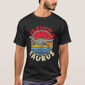 11Th Birthday Eleven Saurus I Velociraptor I Famil T-Shirt