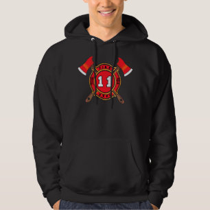 11th Birthday Fireman Boy Eleven Year Old Firefigh Hoodie