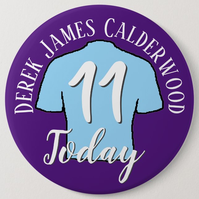 11th Birthday Football Badge to Personalise Button (Front)