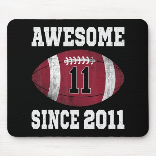 11th Birthday Football Player 11 Years Old Vintage Mouse Pad