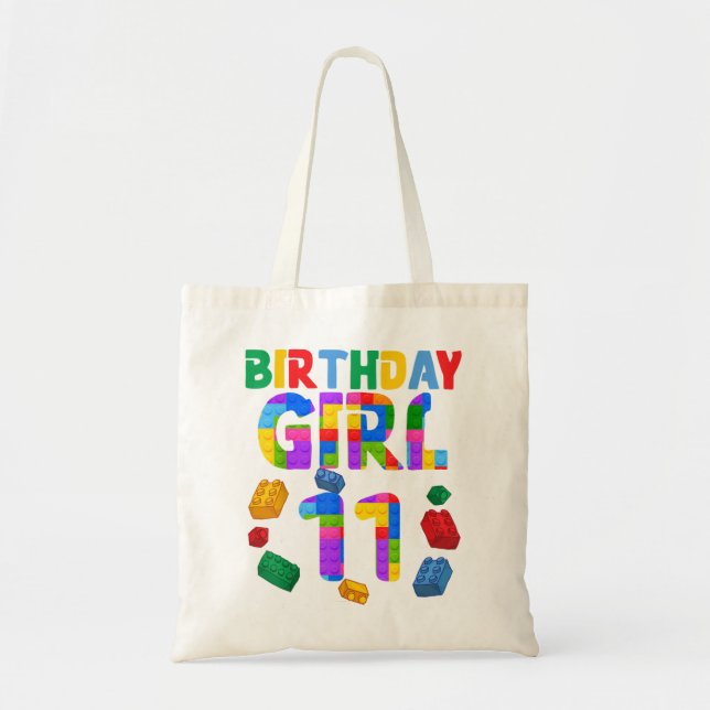 11th Birthday for Block Builder Girl 2011 Block Bu Tote Bag (Front)