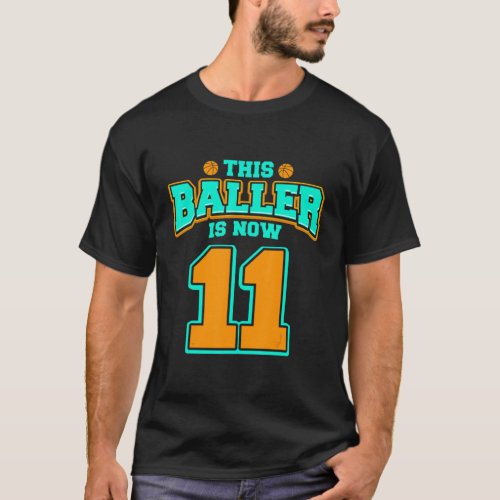 11th Birthday For Boy Basketball 11 Years Old Kid T_Shirt