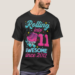 11th Birthday For Girl 11 Years Old Roller Skate T-Shirt
