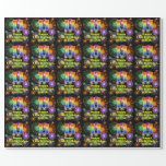 [ Thumbnail: 11th Birthday: Fun Fireworks, Rainbow Look # “11” Wrapping Paper ]