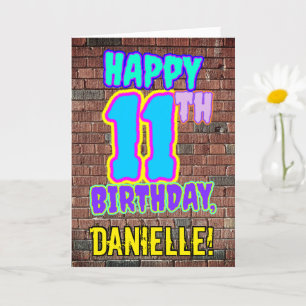 11th Birthday - Fun, Urban Graffiti Inspired Look Card