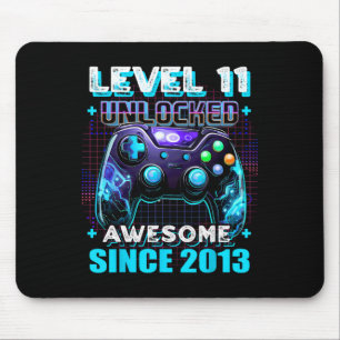 11th Birthday Gamer 11 Year Old Funny Bday Boy Ele Mouse Pad