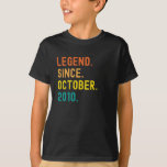 11th Birthday Gift 11 Year Old Legend Since T-Shirt<br><div class="desc">This is great 11th birthday gifts idea for men women and your dad who were born in October 2010</div>