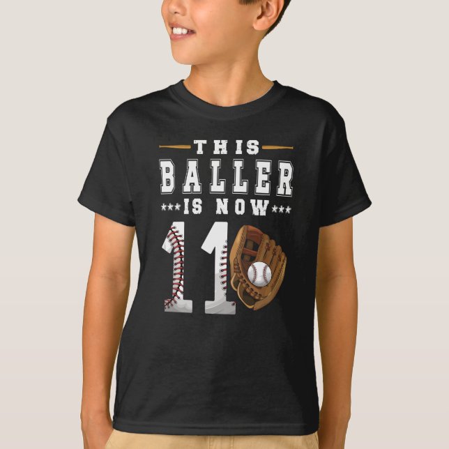 11th Birthday Gift Baseball Player 11 Year Old Boy T-Shirt (Front)