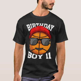 11Th Birthday Gift Boys Kids Basketball 11 Years O T-Shirt