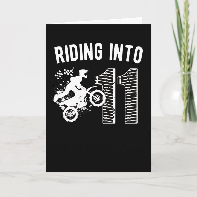 11th Birthday Gift Dirt Bike 11 Year Old Biker Card (Front)