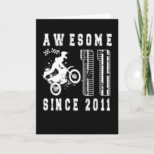 11th Birthday Gift Dirt Bike Boy Born in 2011 Card