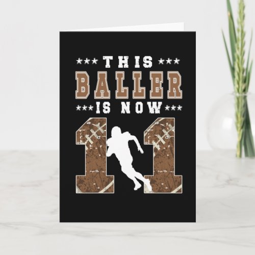 11th Birthday Gift Football Player 11 Year Old Boy Card