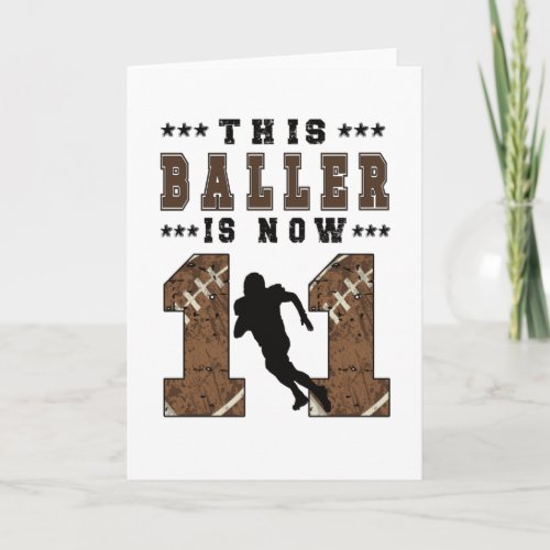 11th Birthday Gift Football Player 11 Year Old Boy Card