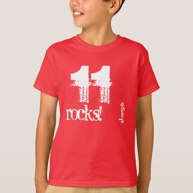 11th Birthday Gift for 11 Year Old Custom Name W09 T-Shirt (Front)