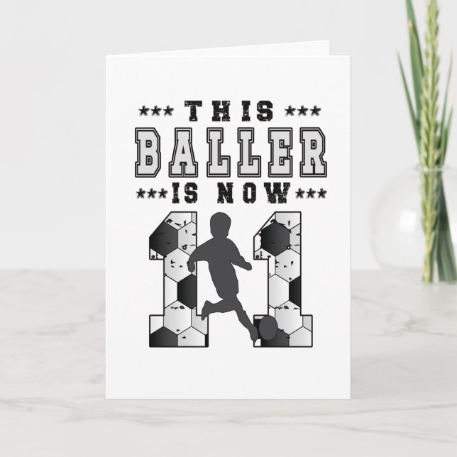 11th Birthday Gift Soccer Player 11 Year Old Boy Card (Front)