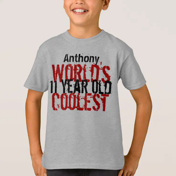 11th Birthday Gift World's Coolest 11 Year Old Boy TShirt Zazzle