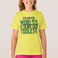 11th Birthday Gift World's Coolest 11 Year Old