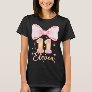11th Birthday Girl Coquette Bow Its My Eleven Birt T-Shirt