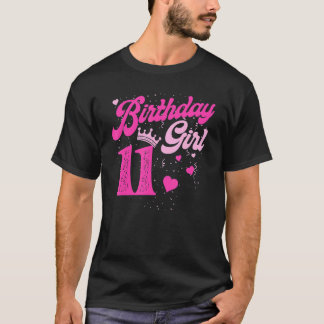 11th Birthday Girl Crown 11 Years Old Bday T-Shirt