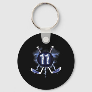 11th Birthday - Ice Hockey 11 Years Old Keychain