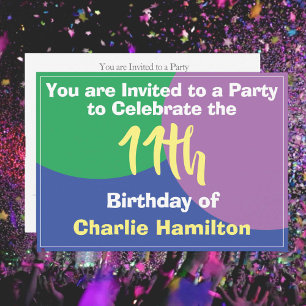 11th Birthday Invitation