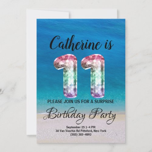 11th birthday invitation