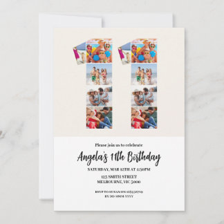 11th Birthday Invitation - Number 11