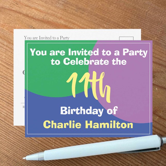 11th Birthday Invitation Postcard (Creator Uploaded)