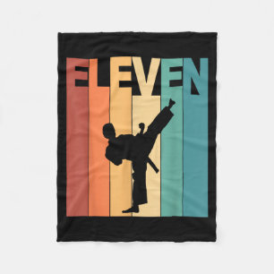 11th Birthday Karate Taekwondo Theme 11 Year Old Fleece Blanket