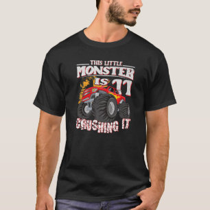 11th Birthday Kids This Little Monster Truck   T-Shirt