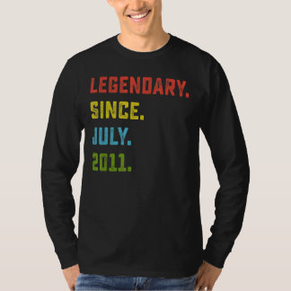 11th Birthday Legendary Since July 2011 11 Years T-Shirt
