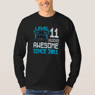 11th Birthday Level 11 Unlocked Awesome 2011 Video T-Shirt
