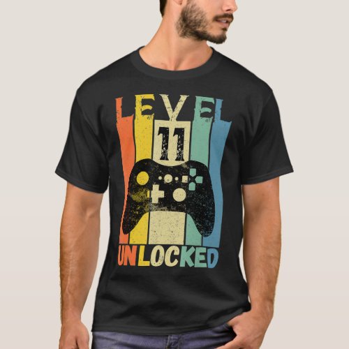 11th Birthday Level 11 Unlocked Video Game Gamer B T_Shirt