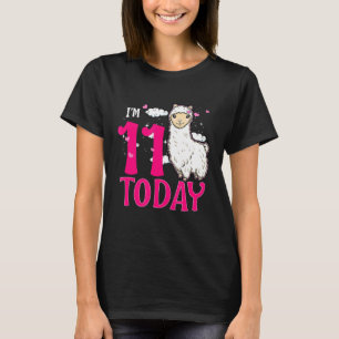 11th Birthday Llama Girls Llama Party Alpaca 11 El T-Shirt