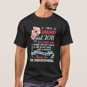 11Th Birthday Made In January 2011 11 Years Old T-Shirt