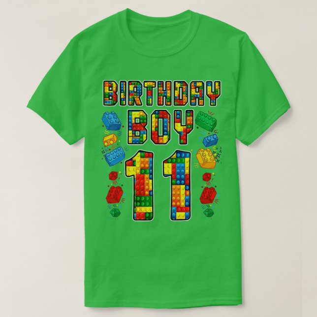 11th Birthday Master Builder 11 Years Old Block Bu T-Shirt (Design Front)