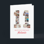 11th Birthday Number 11 Photo Collage Personalized Card<br><div class="desc">Celebrate your child's momentous 11th Birthday with this cute card. It's a personalized photo collage birthday card that allows you to create a truly unique and memorable design. This customizable template lets you insert your own cherished photos, capturing the precious moments of your children's year. This custom card is perfect...</div>