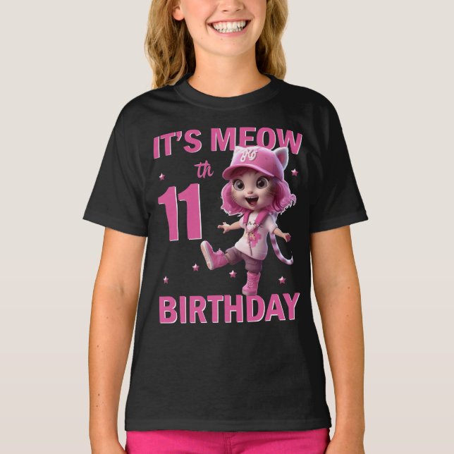 11th Birthday Party 11 Years Old Awesome Bday Cute T-Shirt (Front)
