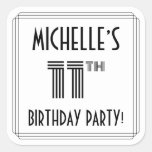 [ Thumbnail: 11th Birthday Party: Art Deco Style + Custom Name Sticker ]