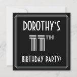 [ Thumbnail: 11th Birthday Party: Art Deco Style W/ Custom Name Invitation ]