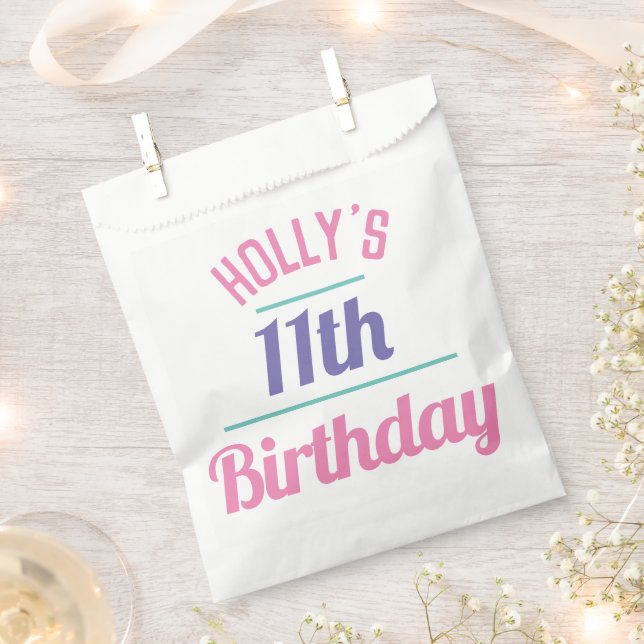 11th Birthday Party Candy Bag (Clipped)