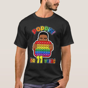 11Th Birthday Pop It Fidget Boy African American T-Shirt