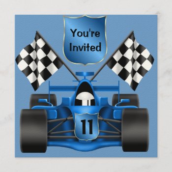 11th Birthday Race Car Invitation by PersonalCustom at Zazzle