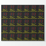 [ Thumbnail: 11th Birthday: Red Digital Clock Style "11" + Name Wrapping Paper ]