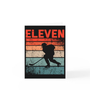 11th Birthday Retro Ice Hockey 11 Years Old Boy Gi Card
